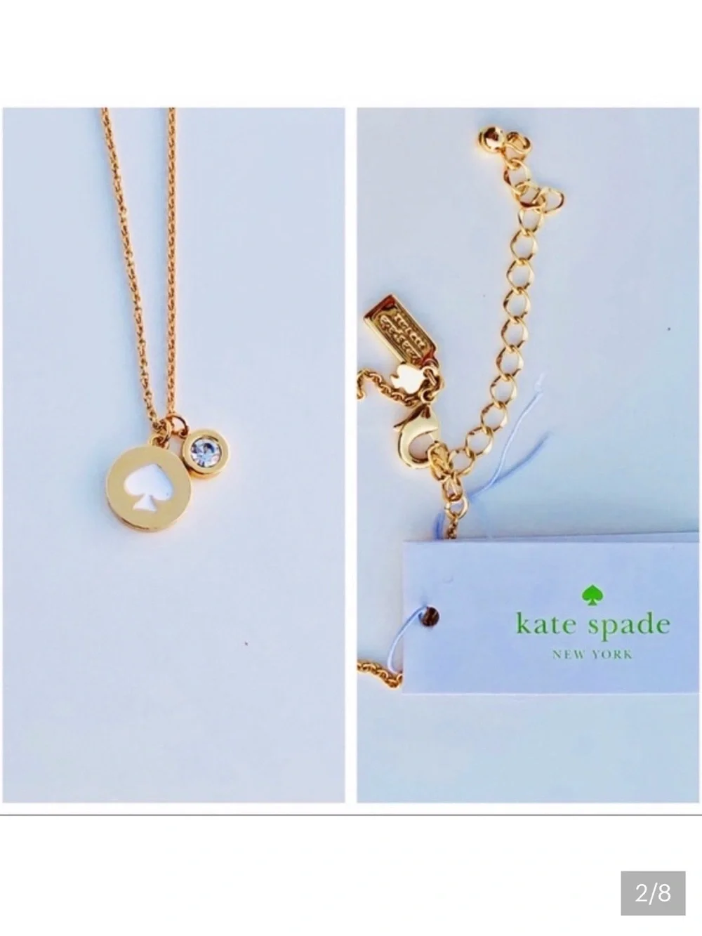 NWT~KATE SPADE~”Spot the Spade” Charm Pendent Necklace